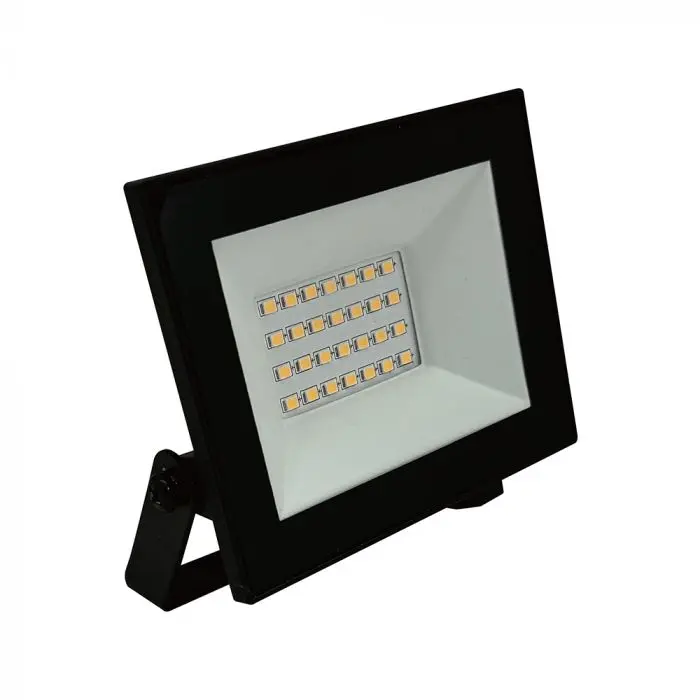 Faro LED SMD 20W Slim E-Series con Driver Integrato Nero 4000K, vista angolata