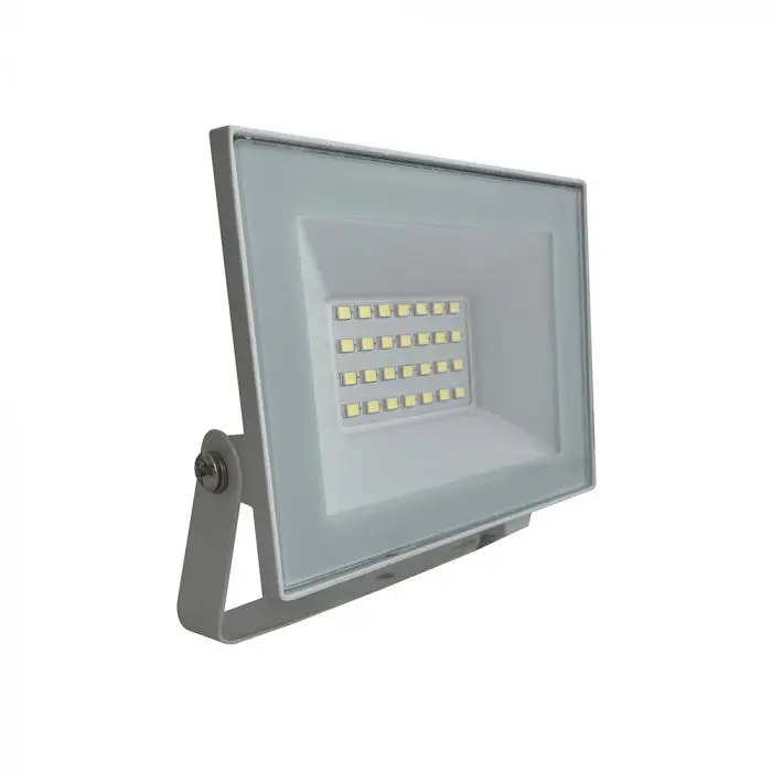Faro LED SMD 20W Slim E-Series con Driver Integrato Bianco 6500K, vista angolata frontale