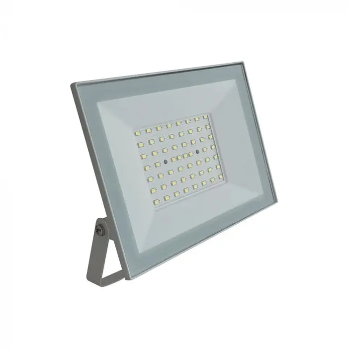 Faro LED SMD 50W Slim E-Series con Driver Integrato Bianco 4000K, vista frontale angolata