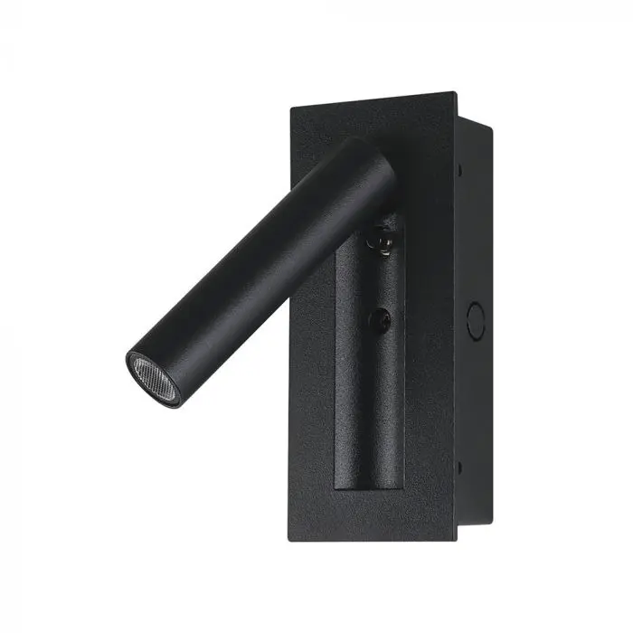 Applique da Incasso con Faretto LED Chip CREE 2W Orientabile Nera 3000K, vista angolata