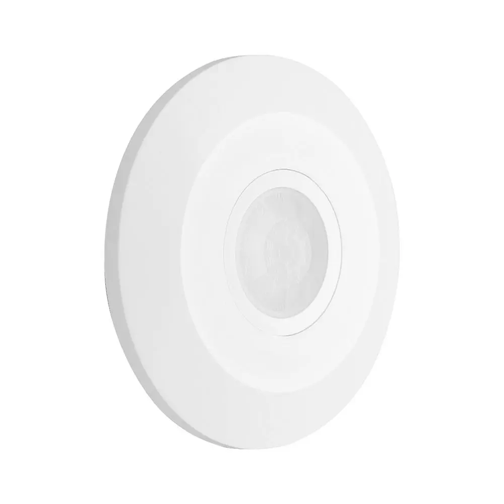 Sensore di Movimento PIR Infrarossi 360 gradi da Parete Bianco (Max 1000W), vista frontale