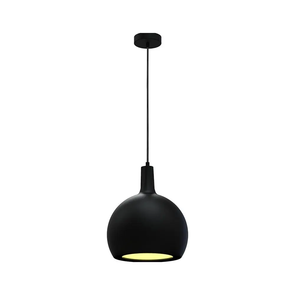 Lampadario LED Sferico Decorativo in Ceramica E27 (max 60W) d:280mm Nero, vista frontale