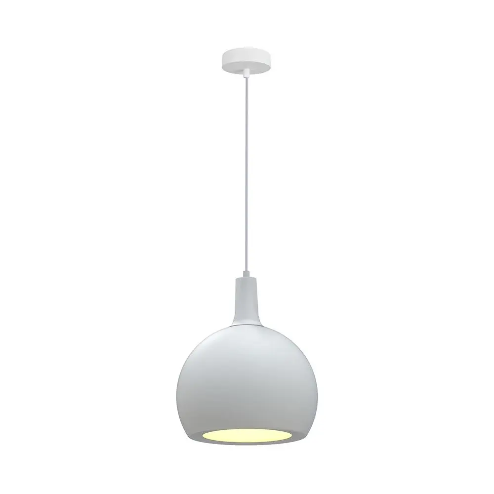 Lampadario LED Sferico Decorativo in Ceramica E27 (max 60W) d:280mm Bianco, vista frontale