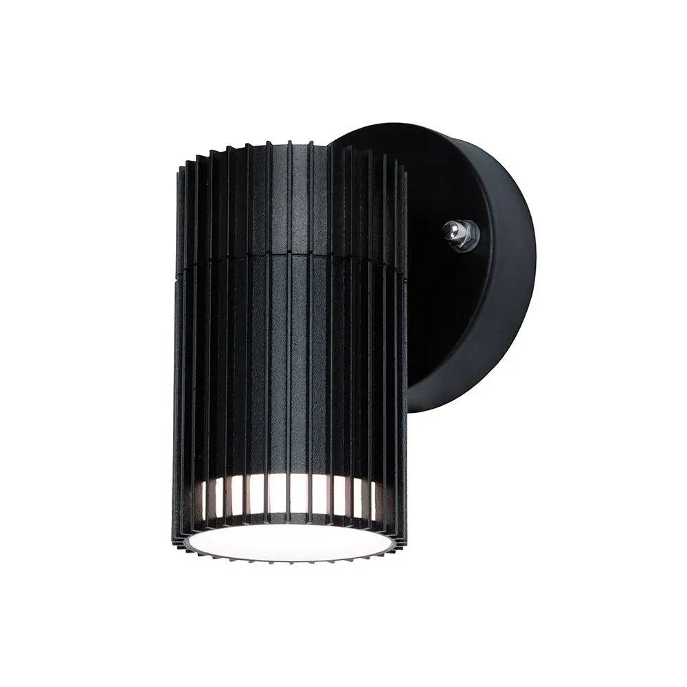 Lampada LED da Parete GU10 (max 10W) Design Moderno Nera, vista angolata frontale