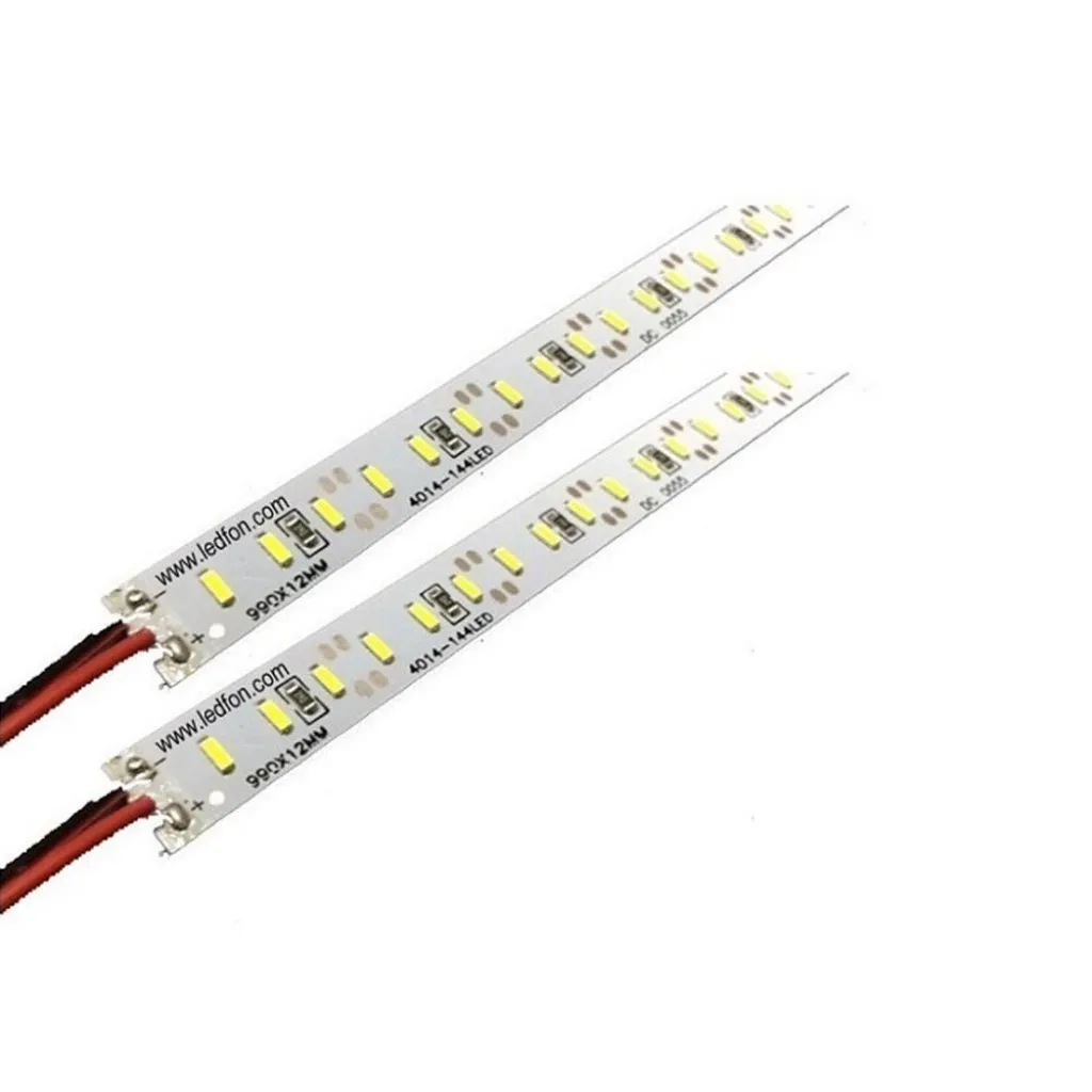 Barra Rigida LED SMD4014 18W 144 LED/m L:1m 3000K (Confezione da 2 Pezzi), vista angolata