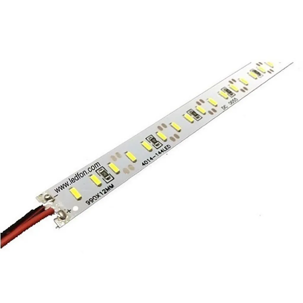 Barra Rigida LED SMD4014 18W 144 LED/m L:1m 3000K (Confezione da 10 Pezzi), vista angolata