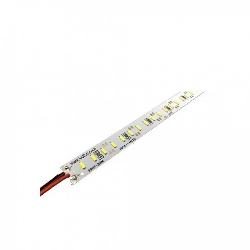 Barra Rigida LED SMD4014 18W 144 LED/m L:1m 6400K (Confezione da 10 Pezzi), vista angolata