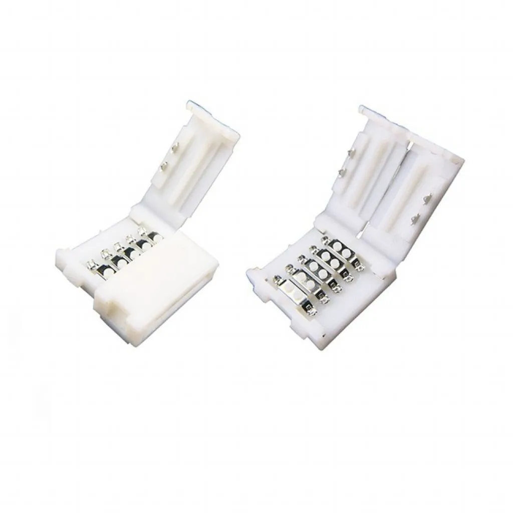 Connettore Consecutivo ad Innesto Rapido per Strip LED SMD 5050 Multicolore RGB + W, vista angolata aperta