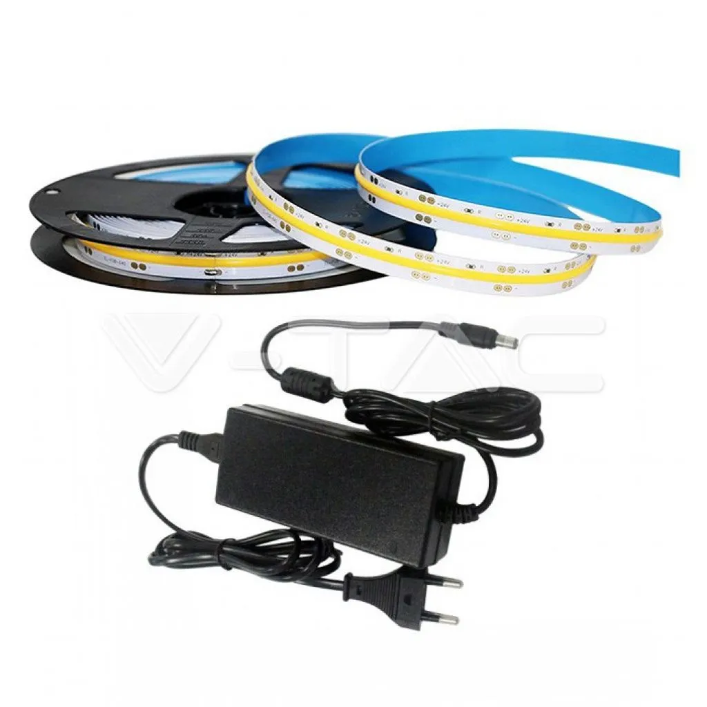 Kit Strip LED 420 COB 4000K 10W DC24V 1000LM/M CRI95 (2650+3272), vista generale componenti