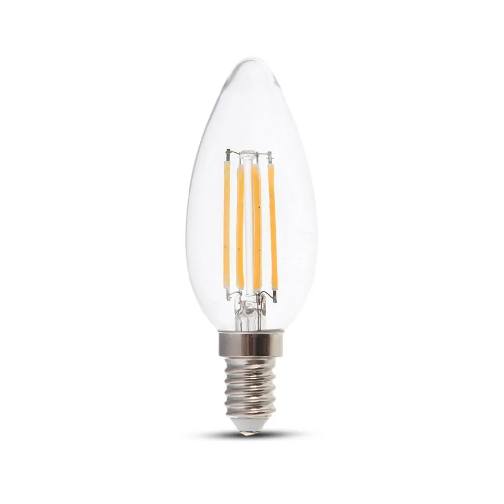 Lampadina LED E14 4W Candela Filamento 3000K Dimmerabile, vista frontale