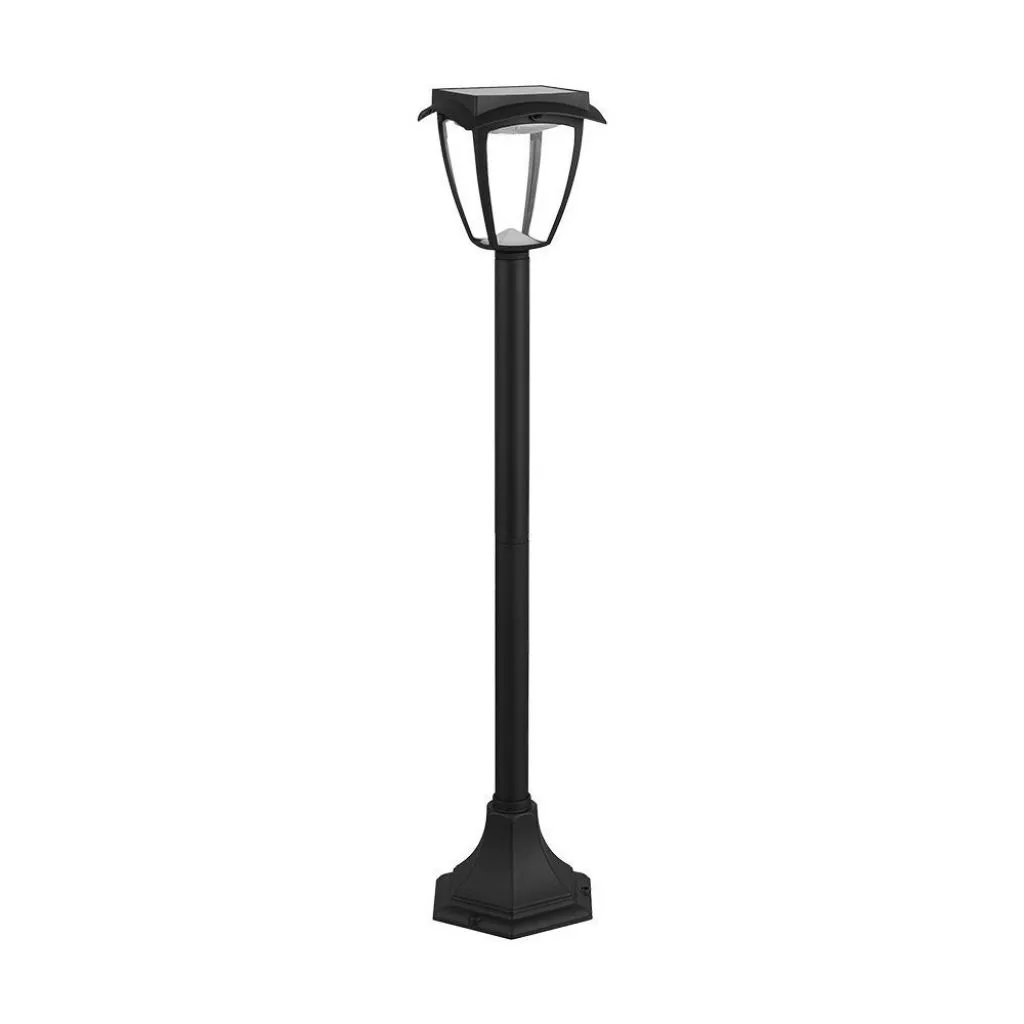 Lampada LED Solare Samsung da giardino con Palo Colore Nero Opaco 3000K+6000K, vista frontale