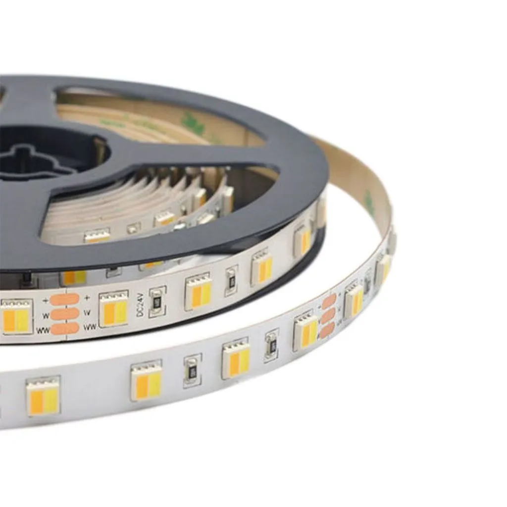 Strip LED SMD2835 14W/m 5m 120 LED/m 24V CCT 10mm, vista del rotolo
