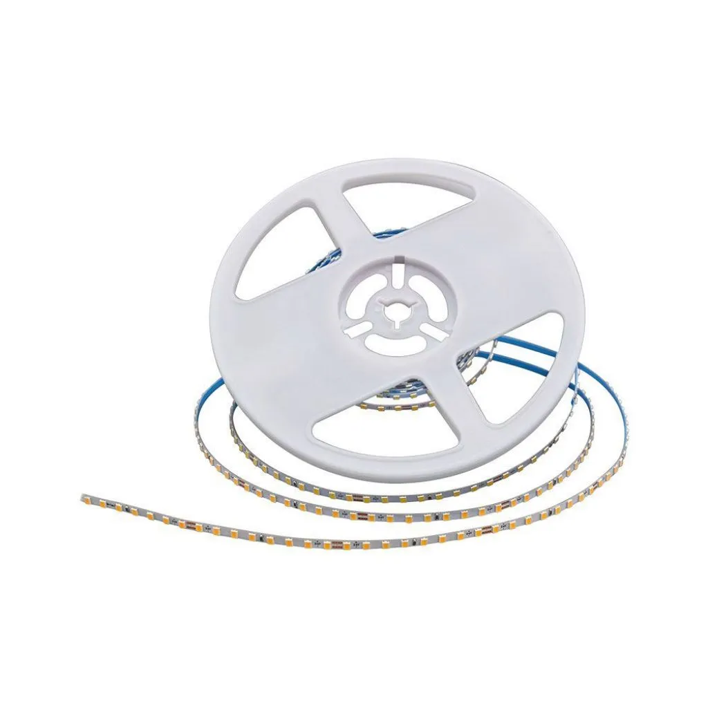 Strip LED SMD2835 9W/m 5m 128 LED/m 24V 3000K 4mm, vista del prodotto avvolto