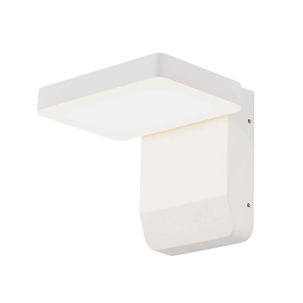 Lampada LED da Muro Quadrata 17W 150LM/W Colore Bianco 4000K, vista frontale angolata
