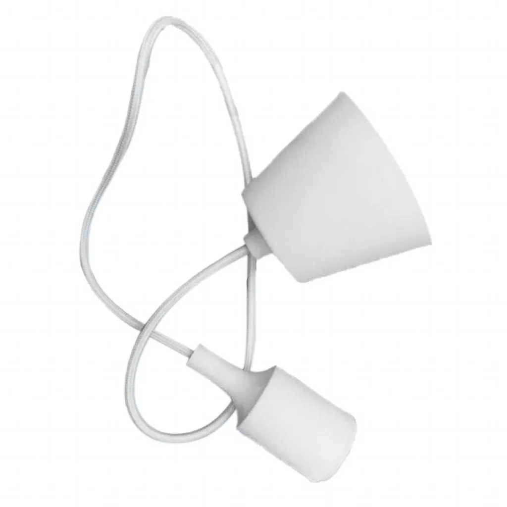 Portalampada a Sospensione E27 (Max 60W) in Silicone Bianco, vista dall'alto