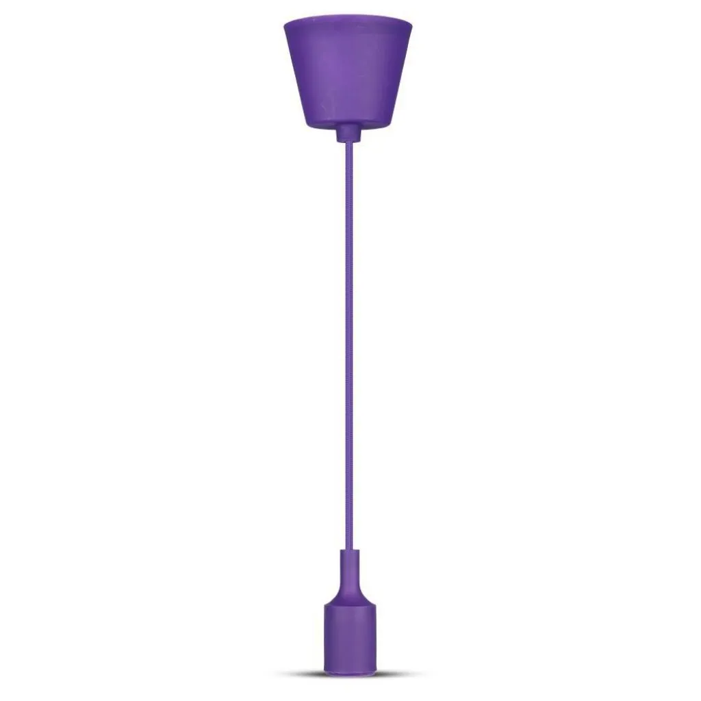 Portalampada a Sospensione E27 (Max 60W) in Silicone Viola, vista frontale