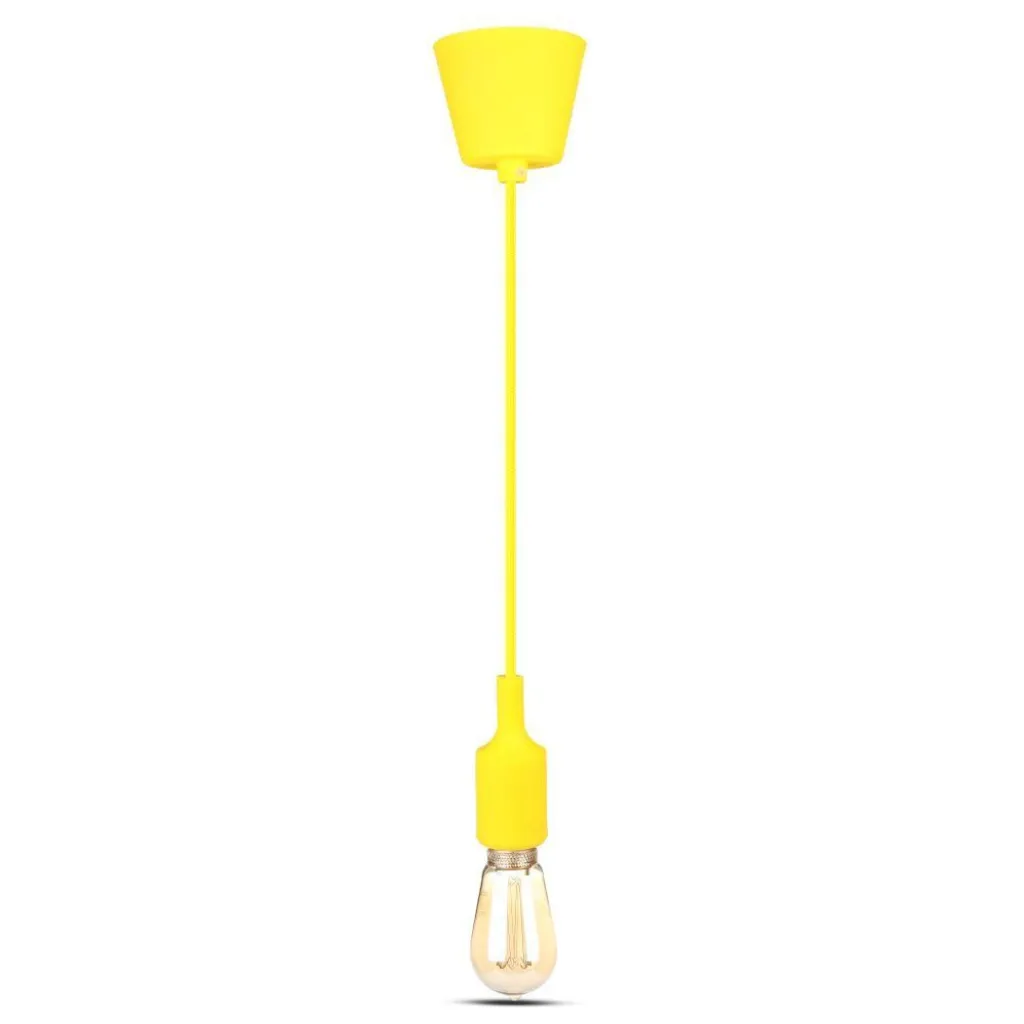 Portalampada a Sospensione E27 (Max 60W) in Silicone Giallo, vista frontale