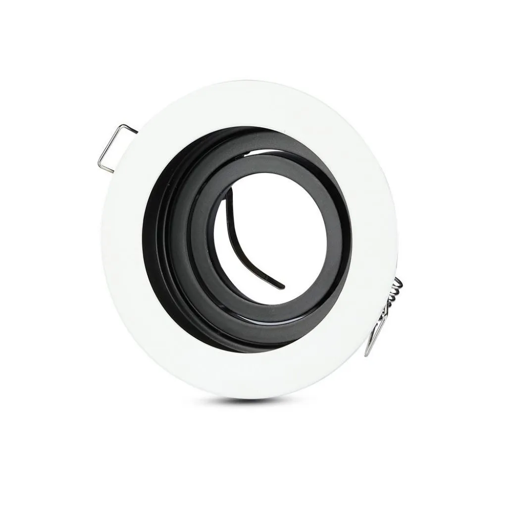 Portafaretto LED da Incasso Rotondo GU10 e GU5.3 (MR16) Colore Bianco Orientabile, vista frontale