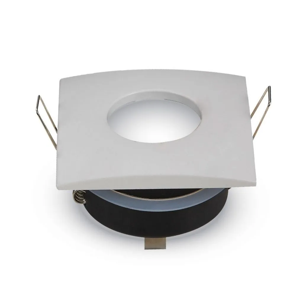 Portafaretto LED da Incasso Quadrato GU10 e GU5.3 (MR16) Colore Bianco, vista frontale