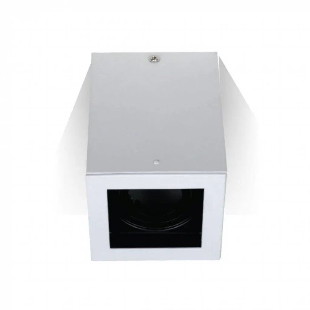 Portafaretto LED Montaggio a Plafone Quadrato GU10 e GU5.3 (MR16) Colore Bianco Orientabile, vista dall'alto angolata