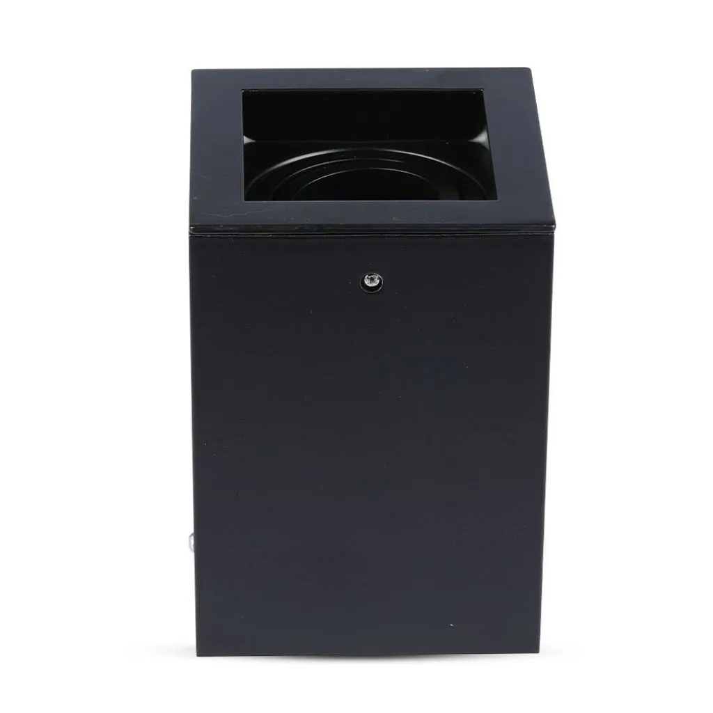 Portafaretto LED Montaggio a Plafone Quadrato GU10 e GU5.3 (MR16) Colore Nero Orientabile, vista angolata dall'alto