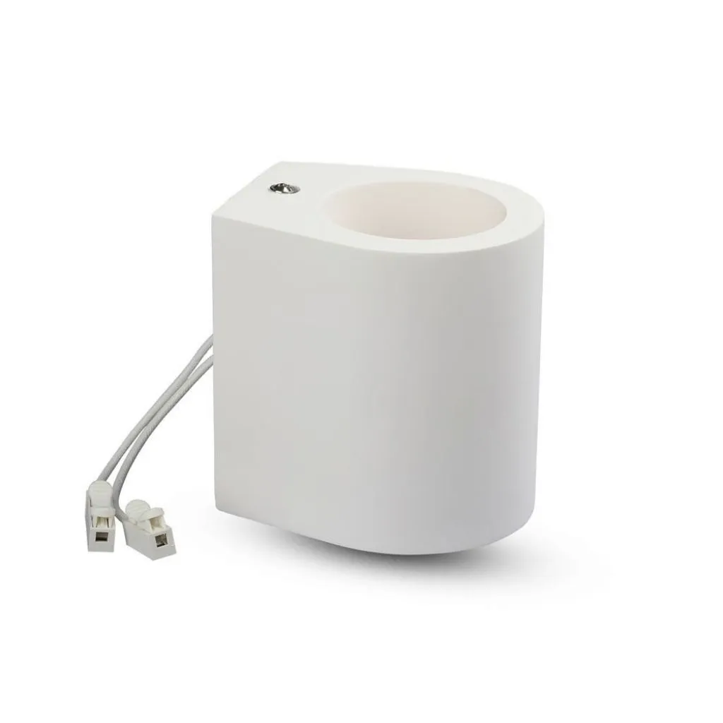 Portafaretto LED da Muro Rotondo G9 Corpo in Gesso, vista angolata