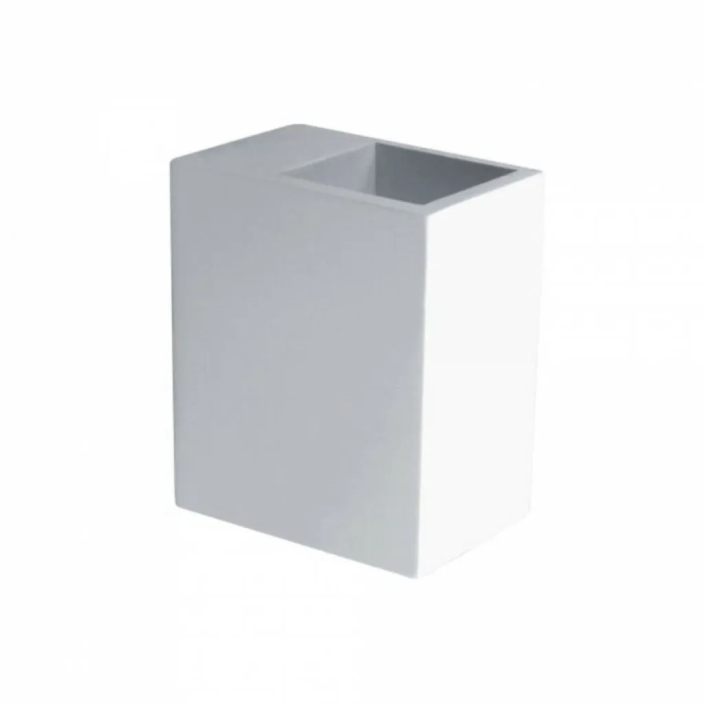 Portafaretto LED da Muro Quadrato G9 Corpo in Gesso, vista angolata