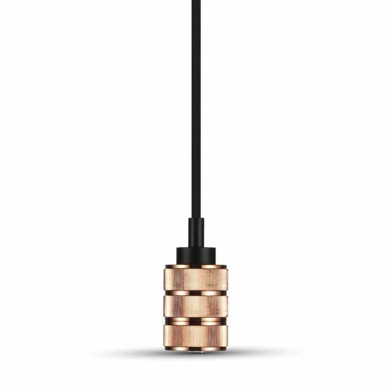 Lampadario LED in Metallo con Portalampada E27 (Max 60W) Colore Oro Rosa, vista frontale