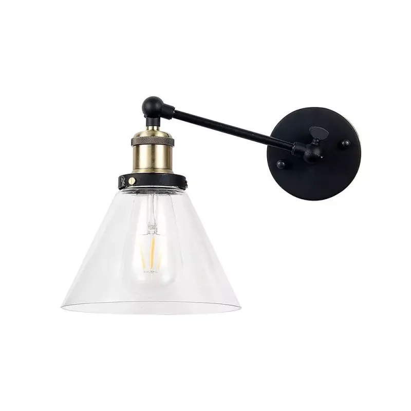 Lampada LED da Muro con Campana in Vetro Portalampada E27 (Max 60W) d: 185mm, vista frontale