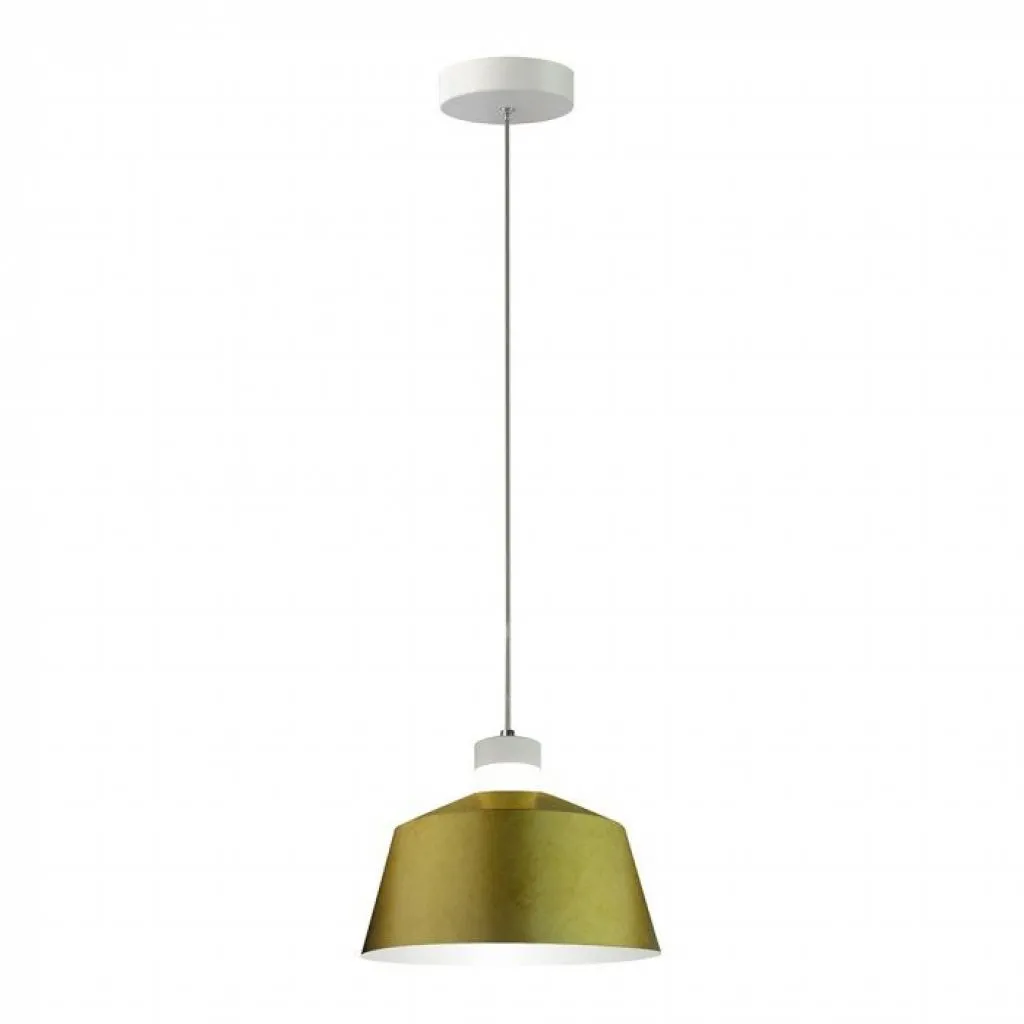 Lampadario LED a Coppa in Metallo 7W Colore Oro 3000K, vista frontale