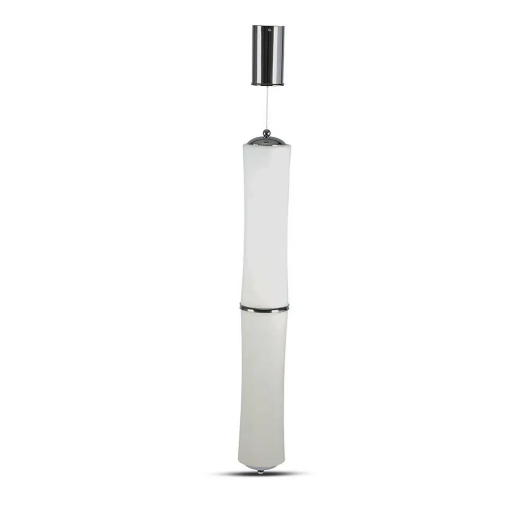 Lampadario LED a Sospensione con Doppio Cilindro Verticale 32W Colore Bianco Satinato 3000K Triac Dimmerabile, vista frontale