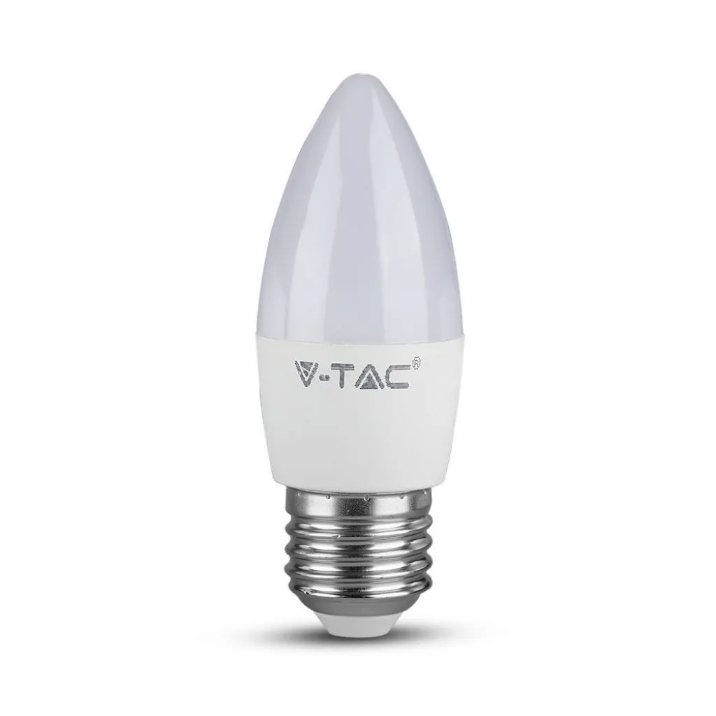 Lampadina Led E27 55W Candela 2700K, vista frontale