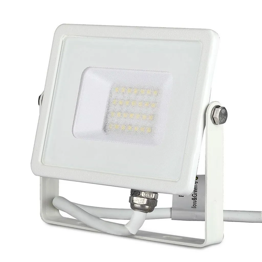 Faro Led Smd Chip Samsung 20W Colore Bianco 6400K, vista frontale angolata
