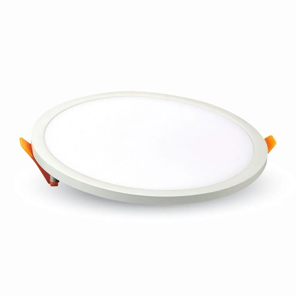 Mini Pannello Led 15W 100Lmw Montaggio Ad Incasso Rotondo 3000K, vista angolata