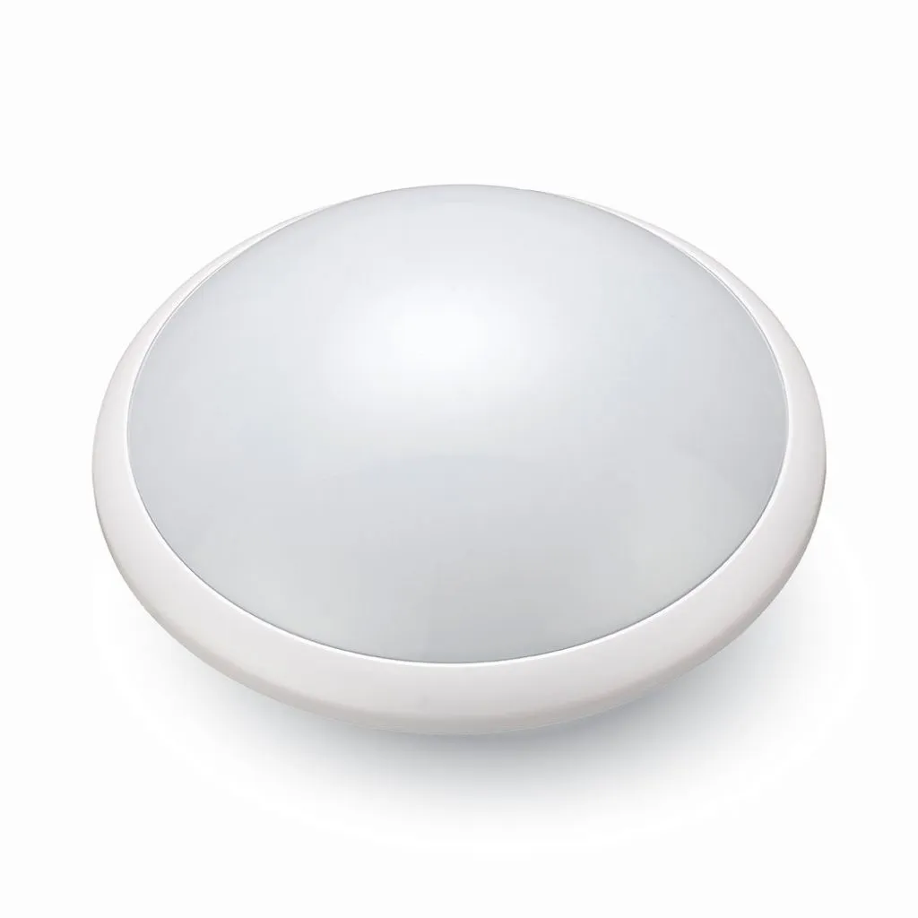 Plafoniera LED Rotonda con Portalampada E27 (Max 60W) e Sensore di Movimento a Microonde, vista angolata