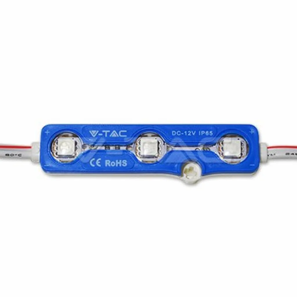 Modulo LED SMD5050 0,72W 12V 3 LED Blu, vista frontale