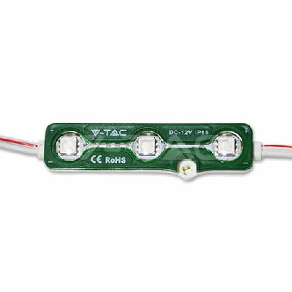 Modulo LED SMD5050 0,72W 12V 3 LED Verde, vista dall'alto