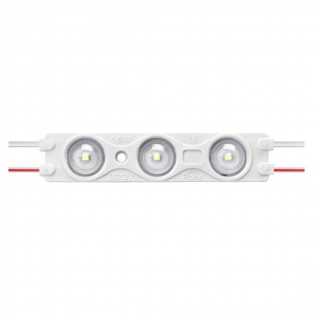 Modulo LED SMD2835 1,5W 12V 3 LED Blu, vista frontale