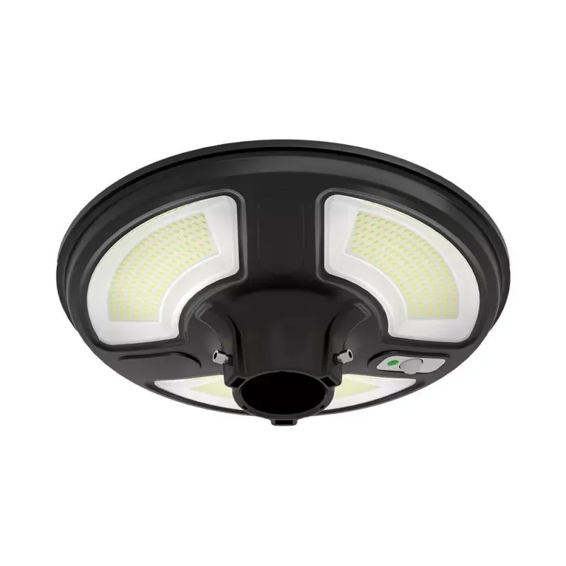 Lampada Solare LED da giardino 7,5W con Sensore di movimento, Telecomando e timer 6500K, vista angolata dal basso