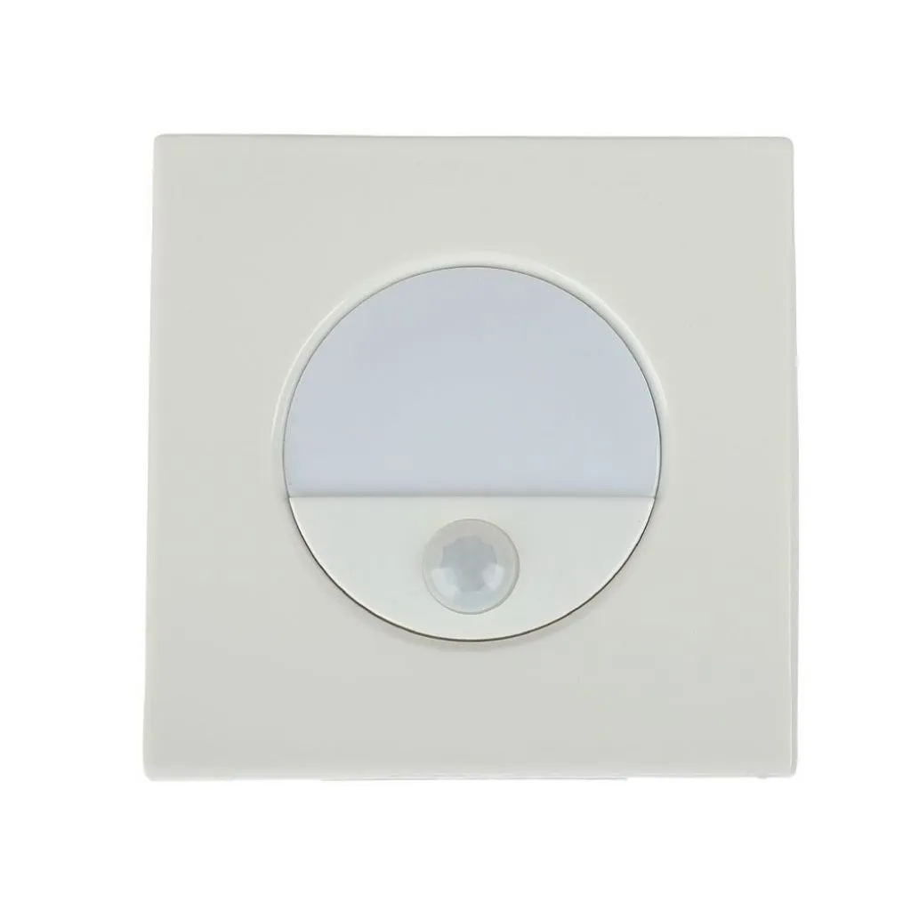 Punto Luce Led Da Incasso Quadrato 3W Con Sensore Colore Bianco 4000K, vista frontale