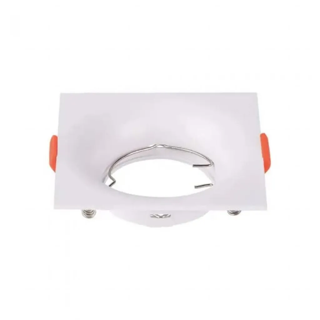 Portafaretto LED da Incasso Quadrato GU10 Colore Bianco, vista angolata