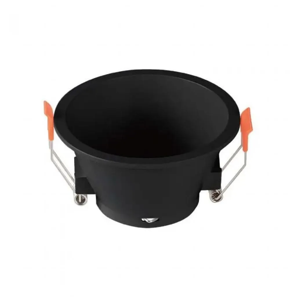 Portafaretto LED da Incasso Rotondo GU10 con Sezione Rotonda Colore Nero, vista angolata