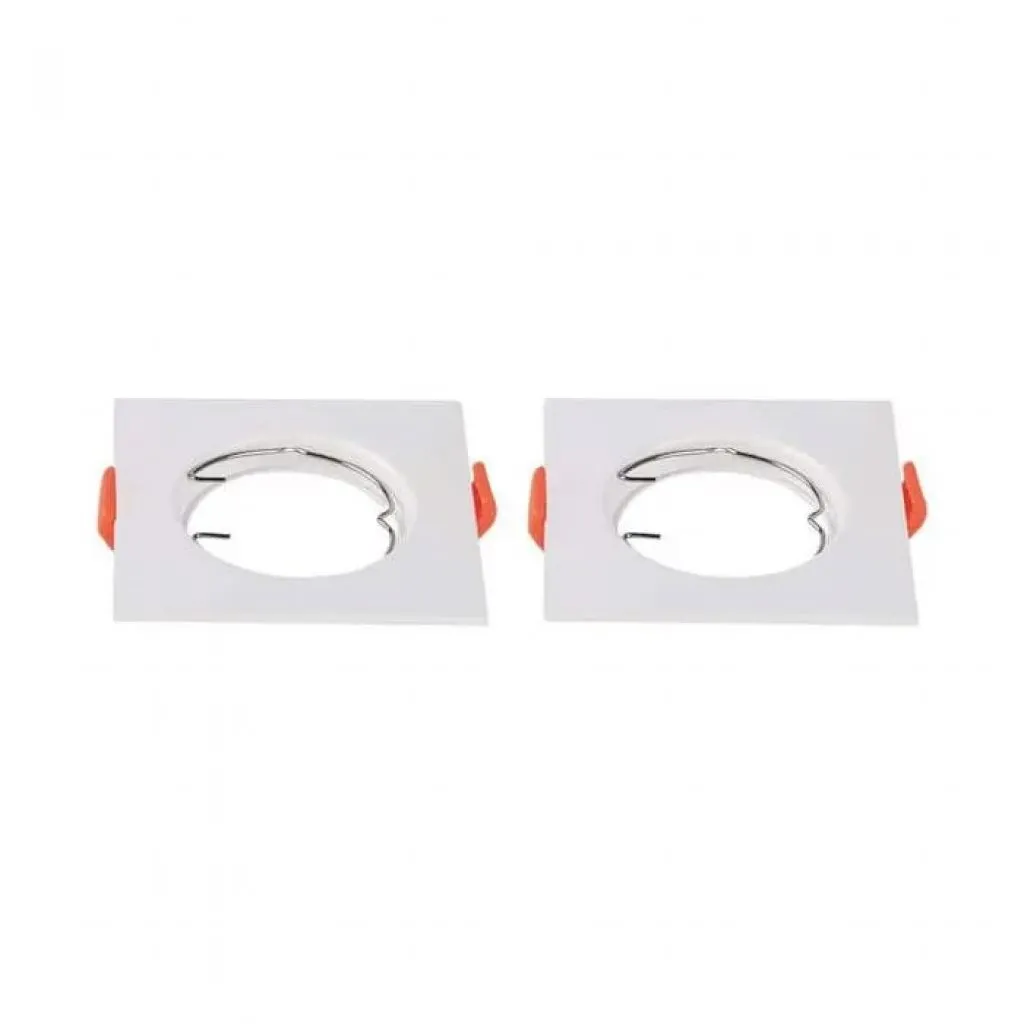 Portafaretto LED da Incasso Quadrato GU10 Colore Bianco (Box 2 Pezzi), vista frontale