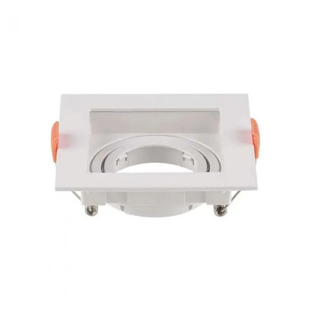 Portafaretto LED da Incasso Quadrato GU10 Colore Bianco, vista frontale