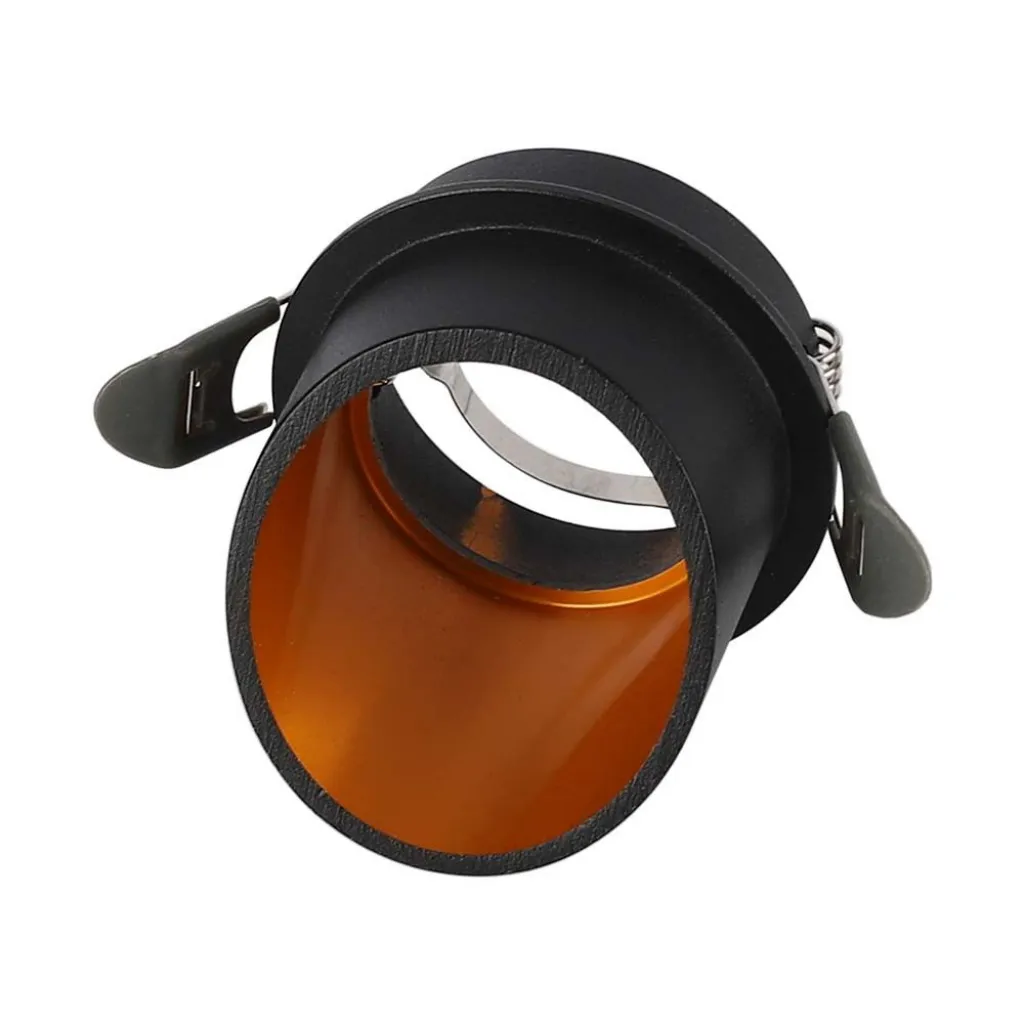 Portafaretto LED da Incasso GU10 Corpo in Alluminio a Cilindro Colore Nero, vista angolata