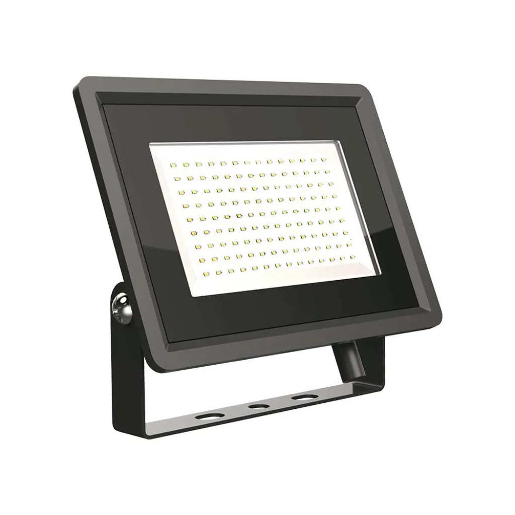 Faro LED SMD 100W F-Series con Driver IC Integrato Colore Nero 3000K, vista frontale angolata
