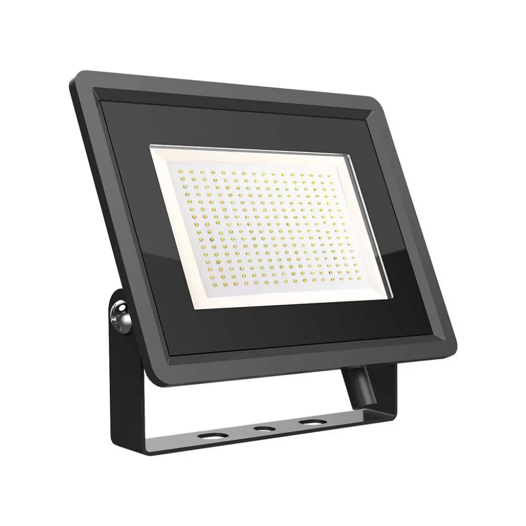 Faro LED SMD 200W F-Series con Driver IC Integrato Colore Nero 6500K, vista frontale angolata