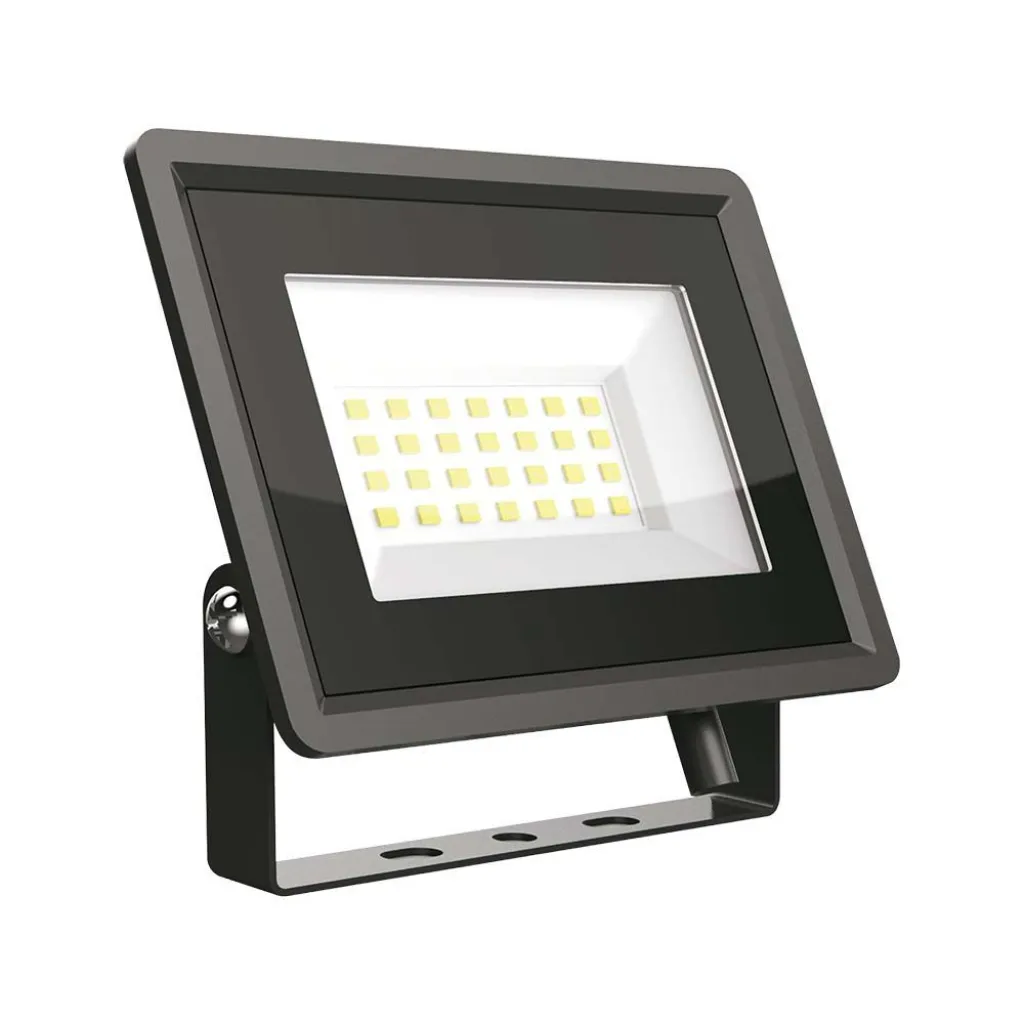 Faro LED SMD 20W F-Series con Driver IC Integrato Colore Nero 3000K, vista angolata frontale