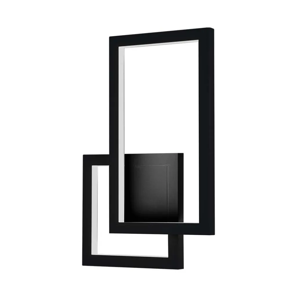 Lampada LED Applique dal Design Moderno da Muro 20W Colore Nero 4000K, vista angolata