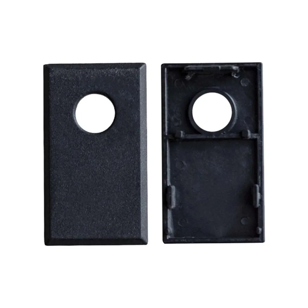 Tappo Terminale per Binari Trimless Colore Nero, vista fronte e retro